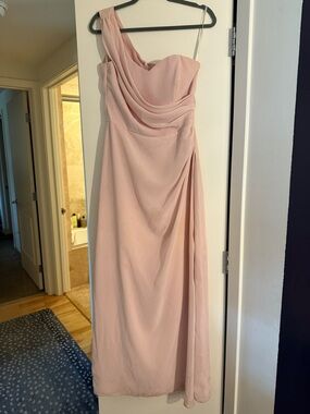 After Six One-Shoulder Dusty Rose Evening Gown